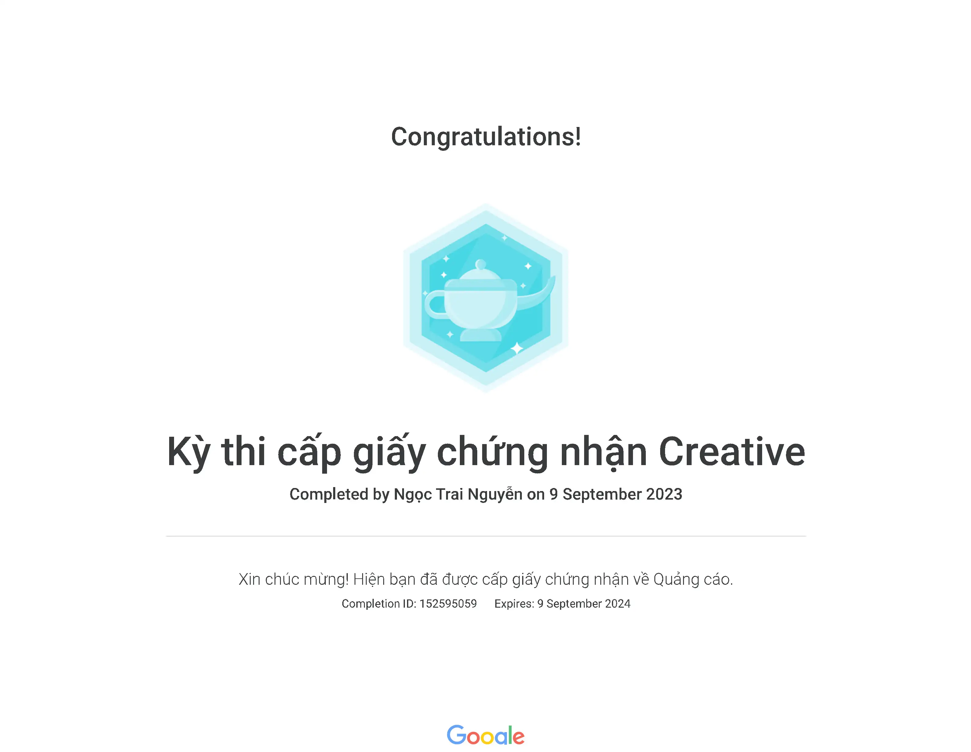Kỳ thi cấp giấy chứng nhận Creative
