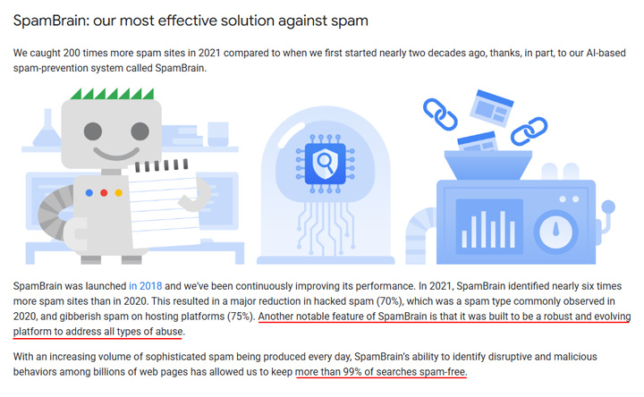SpamBrain của Google: Hệ thống chống spam hiệu quả dựa trên AI.