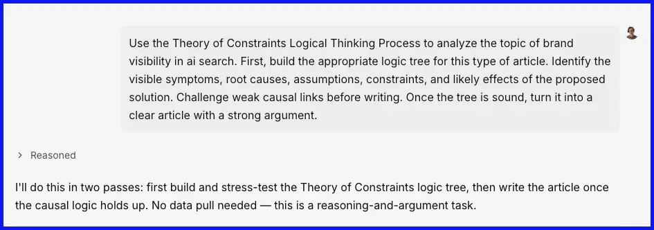 Letaido áp dụng Theory of Constraints để xây dựng lập luận với Opus