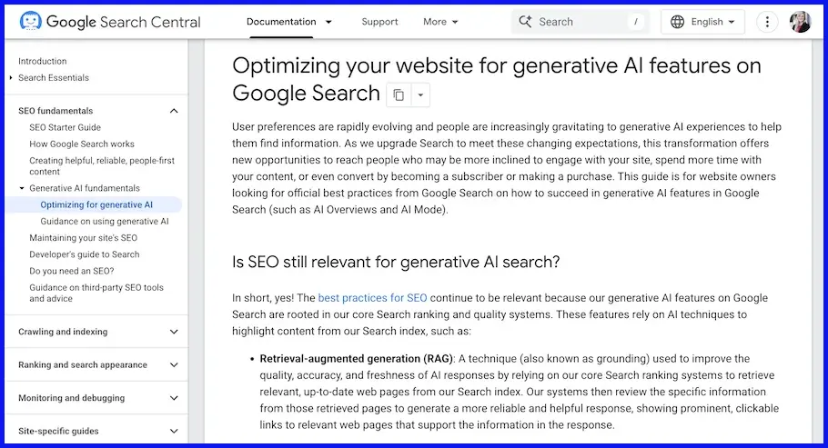 bài báo hướng dẫn AI Search của Google