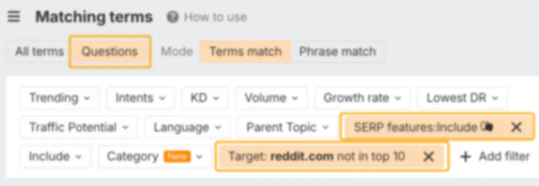 Thiết lập Keywords Explorer để tìm cơ hội Reddit