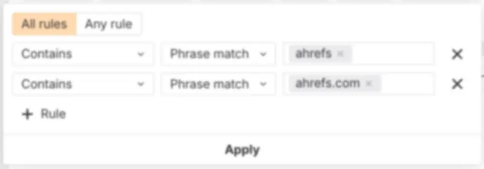 Báo cáo Organic Keywords trong Site Explorer lọc theo tên thương hiệu